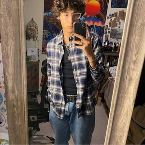 Blue Button Up flannel